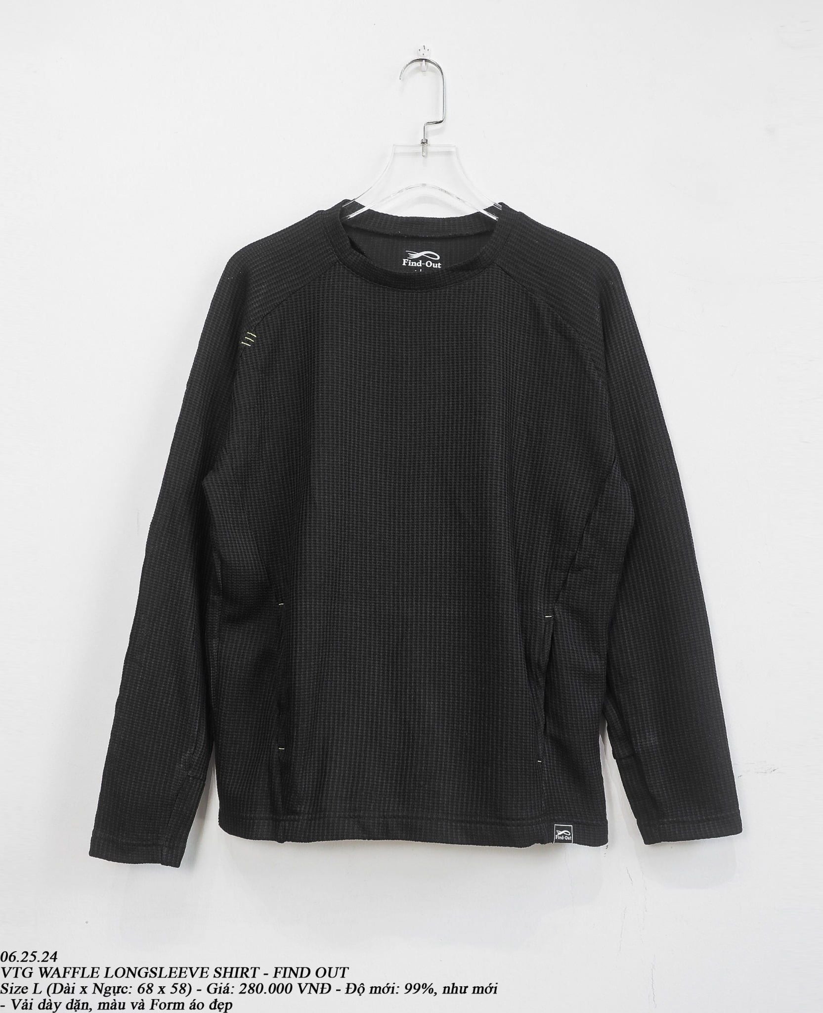  06.25.24 - VTG WAFFLE LONGSLEEVE SHIRT - FIND OUT 