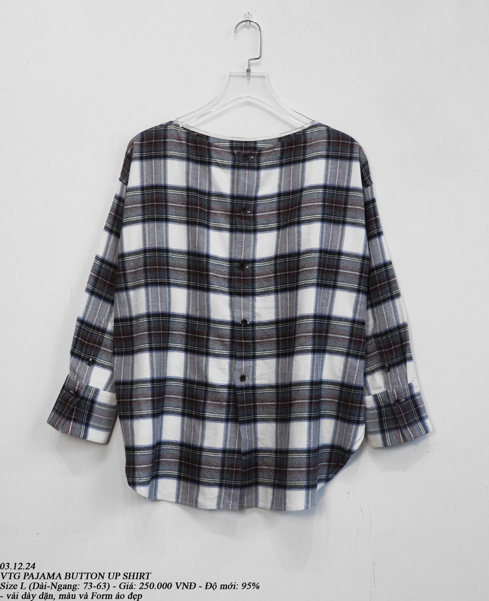  03.12.24 - VTG PIJAMA BUTTON UP SHIRT 