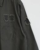  03.12.24 - VTG CROPPED TWILL MILITARY  BUTTON UP SHIRT - NYLAUS 0125 
