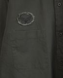  03.12.24 - VTG CROPPED TWILL MILITARY  BUTTON UP SHIRT - NYLAUS 0125 