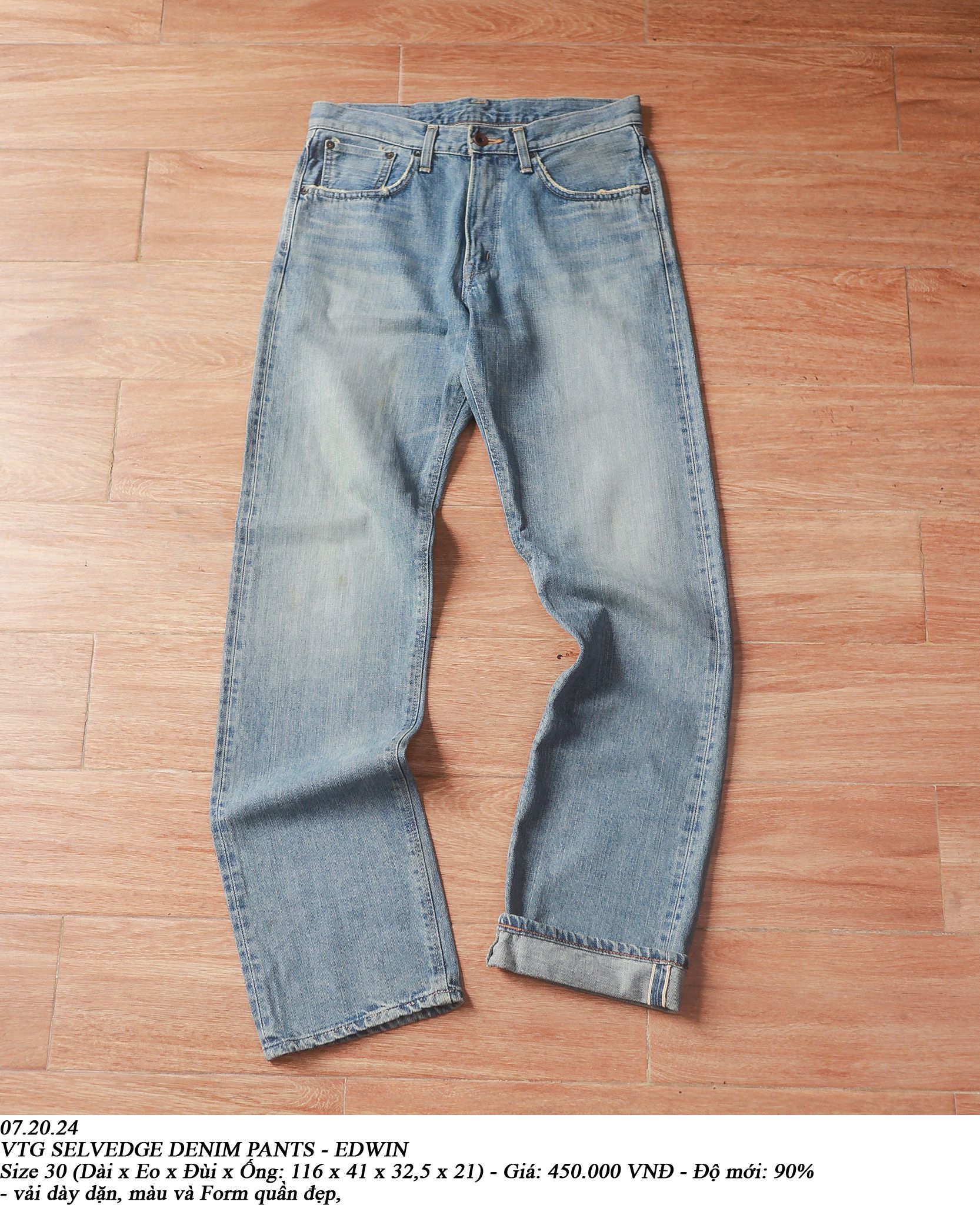  07.20.24 - VTG SELVEDGE DENIM PANTS - EDWIN 