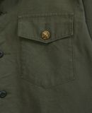  03.12.24 - VTG TWILL MILITARY BUTTON UP SHIRT - HERITAGE STONE 