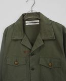  03.12.24 - VTG TWILL MILITARY BUTTON UP SHIRT - HERITAGE STONE 