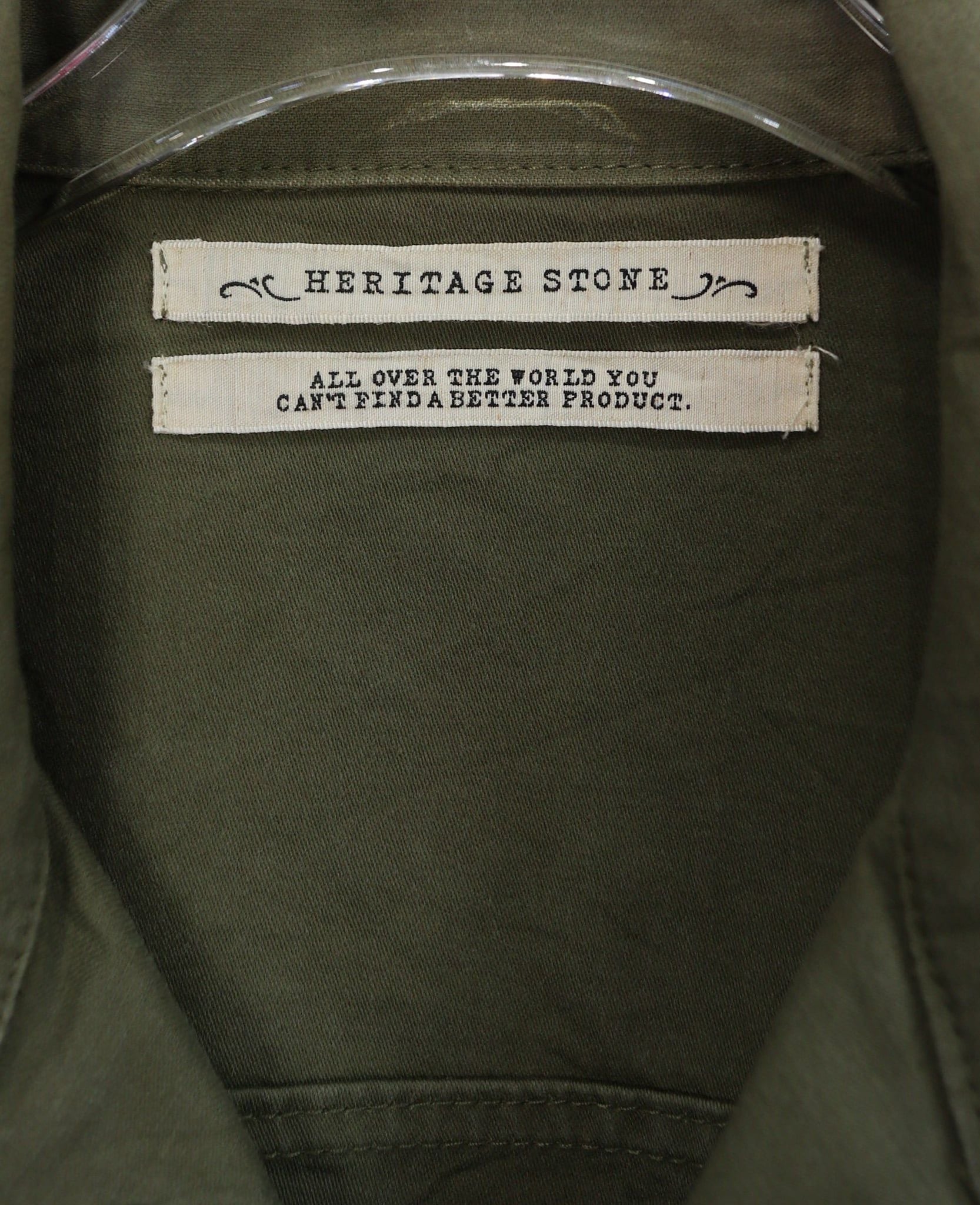  03.12.24 - VTG TWILL MILITARY BUTTON UP SHIRT - HERITAGE STONE 