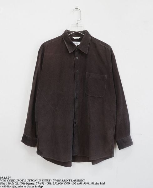  03.12.24 - VTG CORDUROY BUTTON UP SHIRT - YVES SAINT LAURENT 