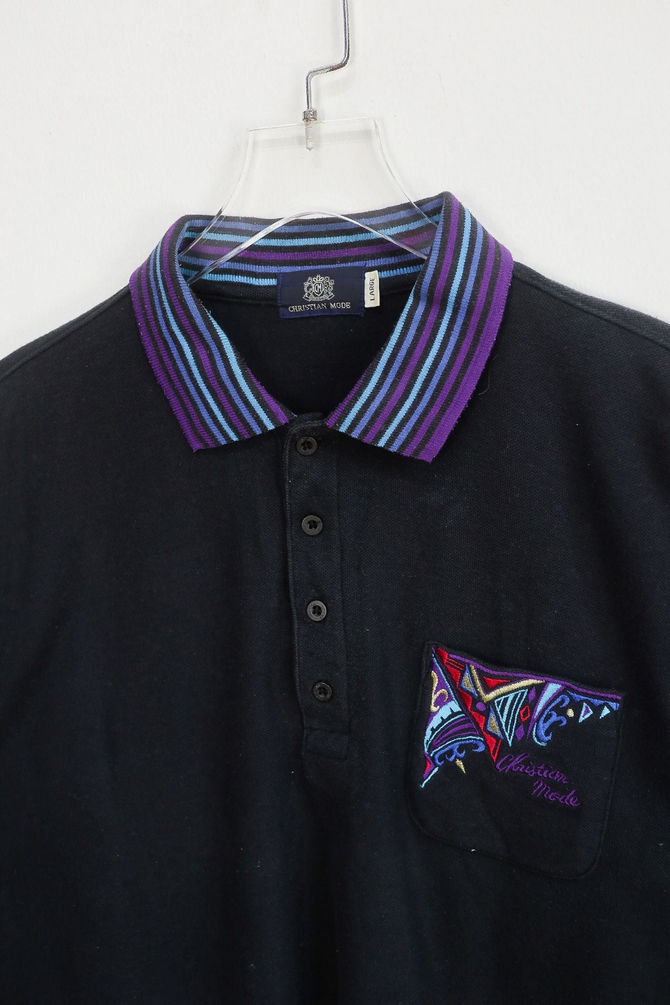  06.25.24 - VTG LONGSLEEVE POLO SHIRT - CHRISTIAN MODE 