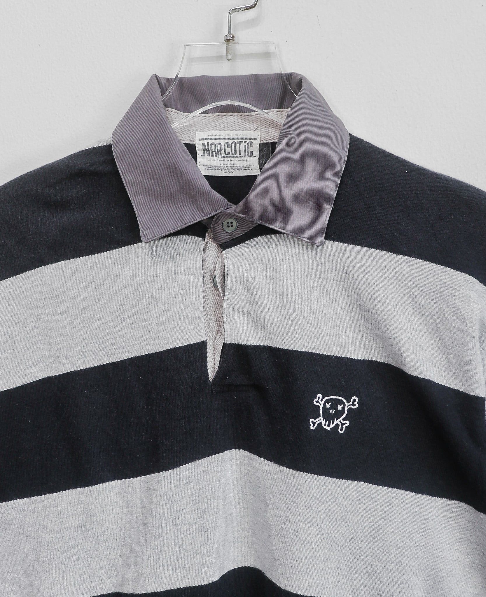  07.19.24 - VTG LONGSLEEVE POLO SHIRT - NARCOTIC 
