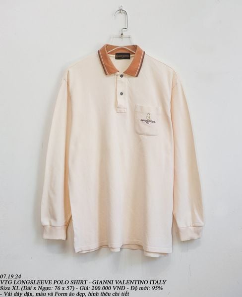  07.19.24 - VTG LONGSLEEVE POLO SHIRT - GIANNI VALENTINO ITALY 