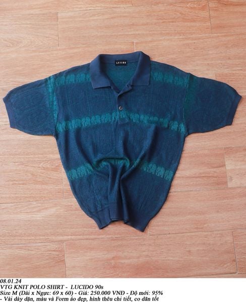  08.01.24 - VTG KNIT POLO SHIRT - LUCIDO 90s 