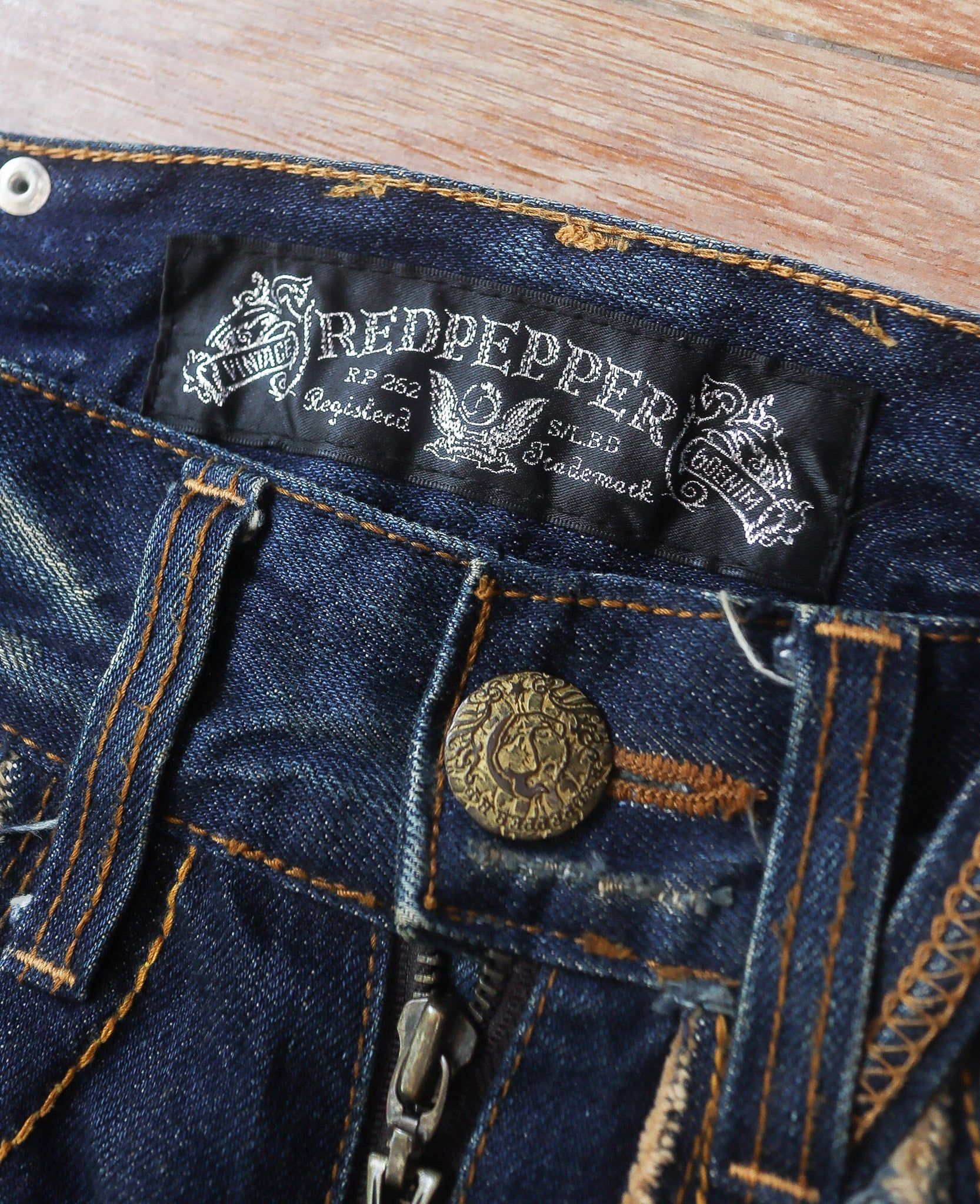  08.04.24 - VTG PUNK DENIM PANTS - RED PEPPER 