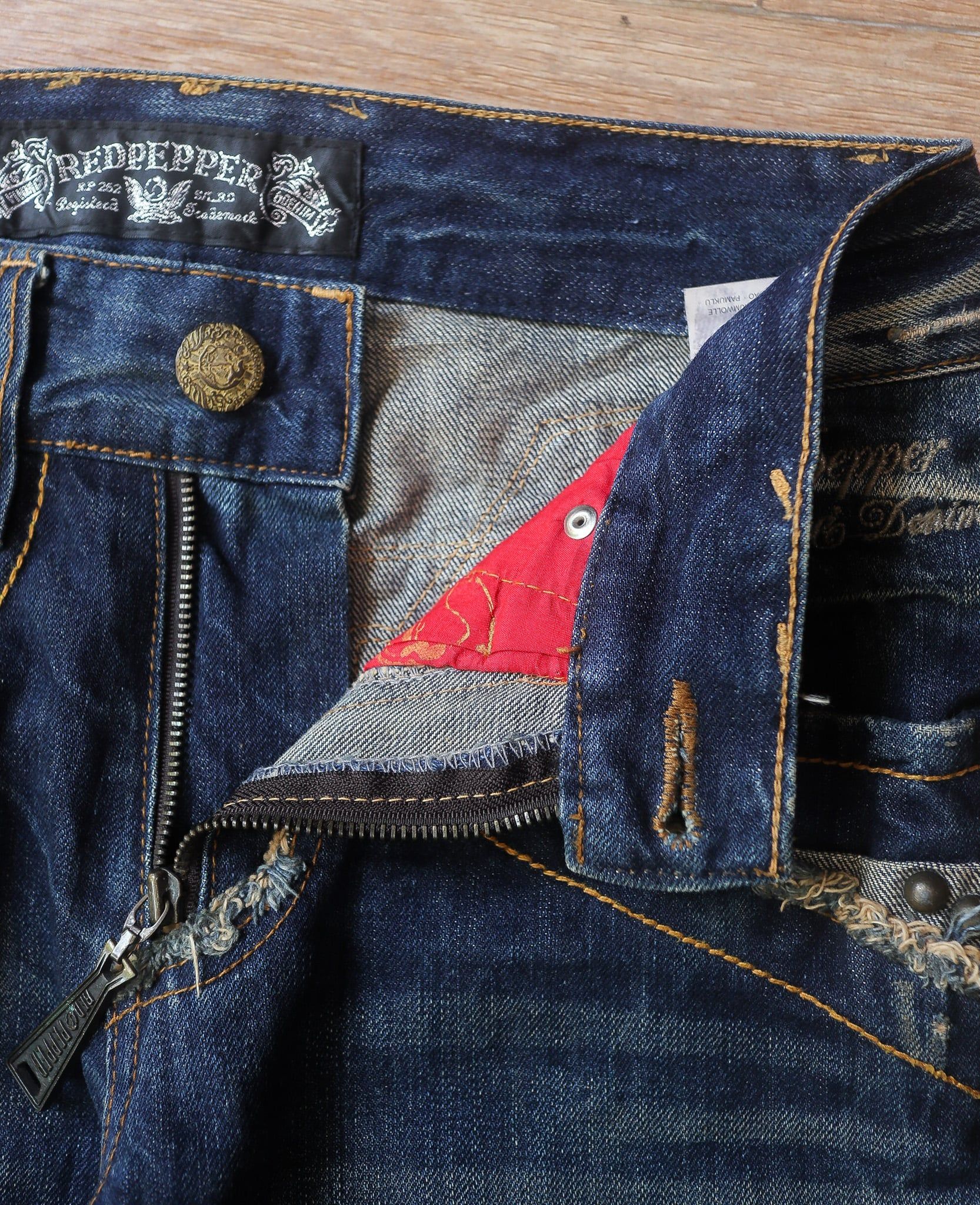  08.04.24 - VTG PUNK DENIM PANTS - RED PEPPER 