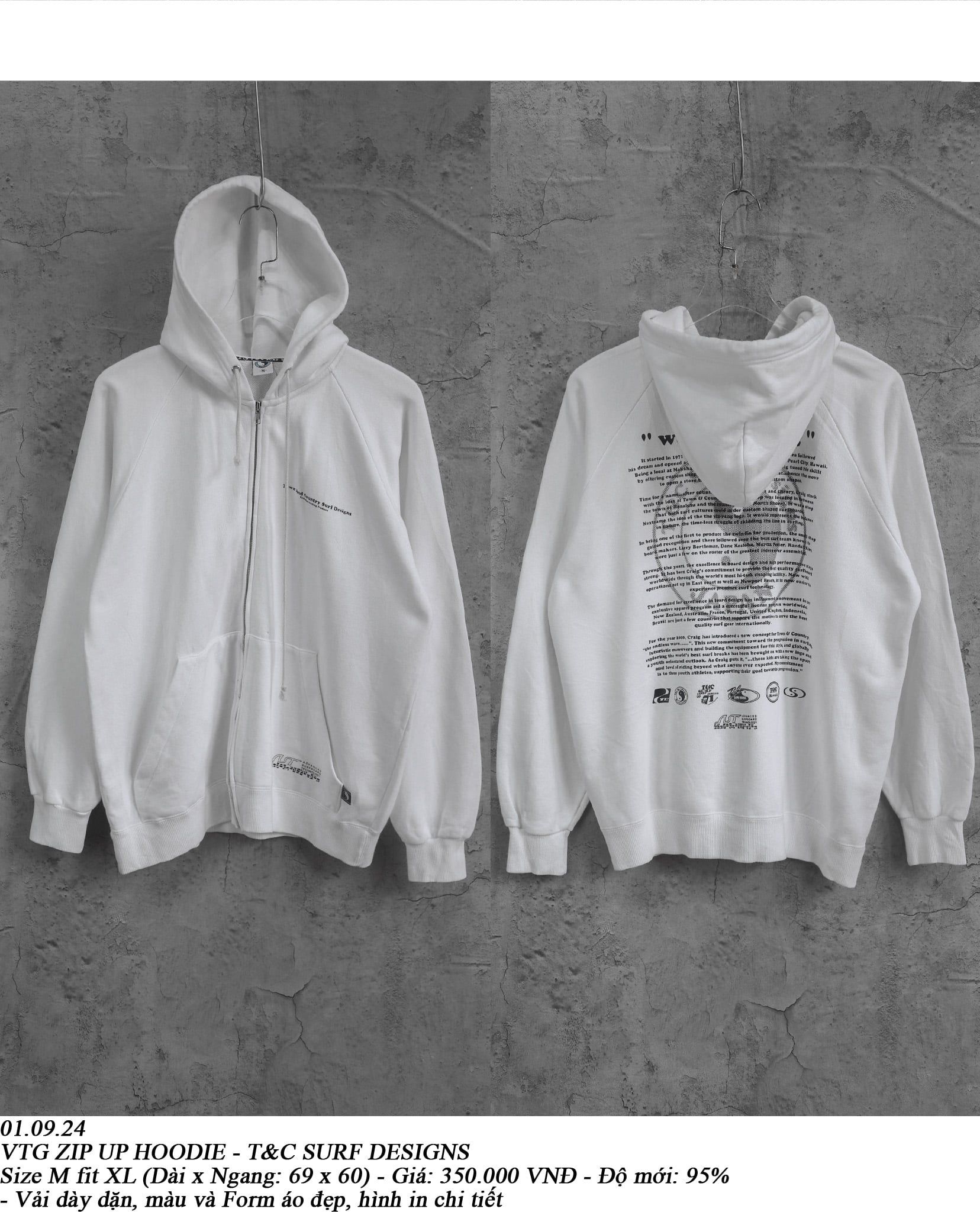  01.09.24 - VTG ZIP UP HOODIE - T&C SURF DESIGNS 