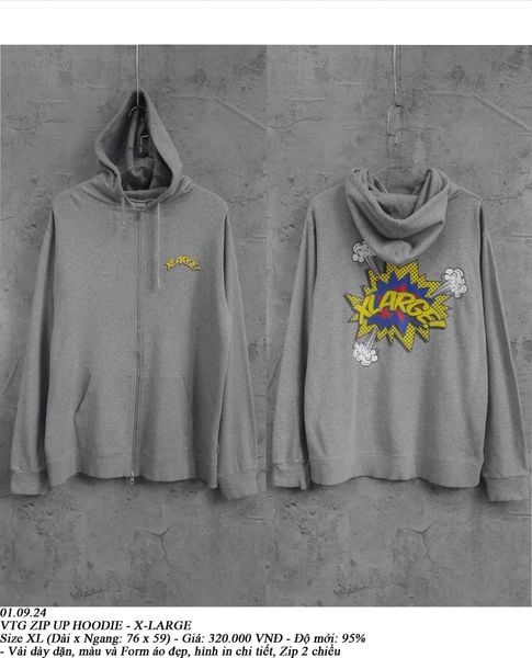  01.09.24 - VTG ZIP UP HOODIE - X-LARGE 