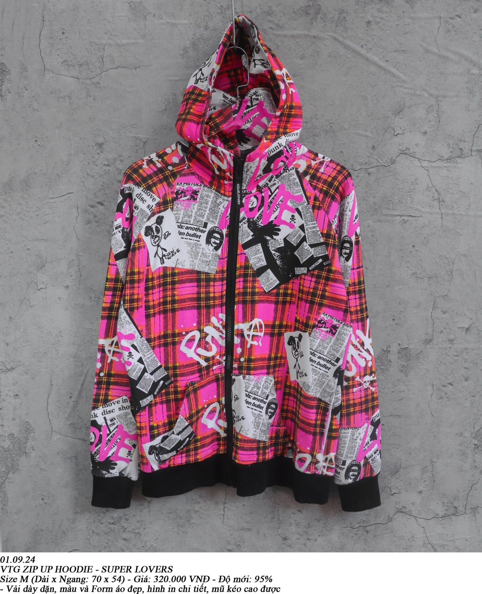  01.09.24 - VTG ZIP UP HOODIE - SUPER LOVERS 