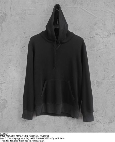  01.09.24 - VTG WASHED PULLOVER HOODIE - UNIQLO 