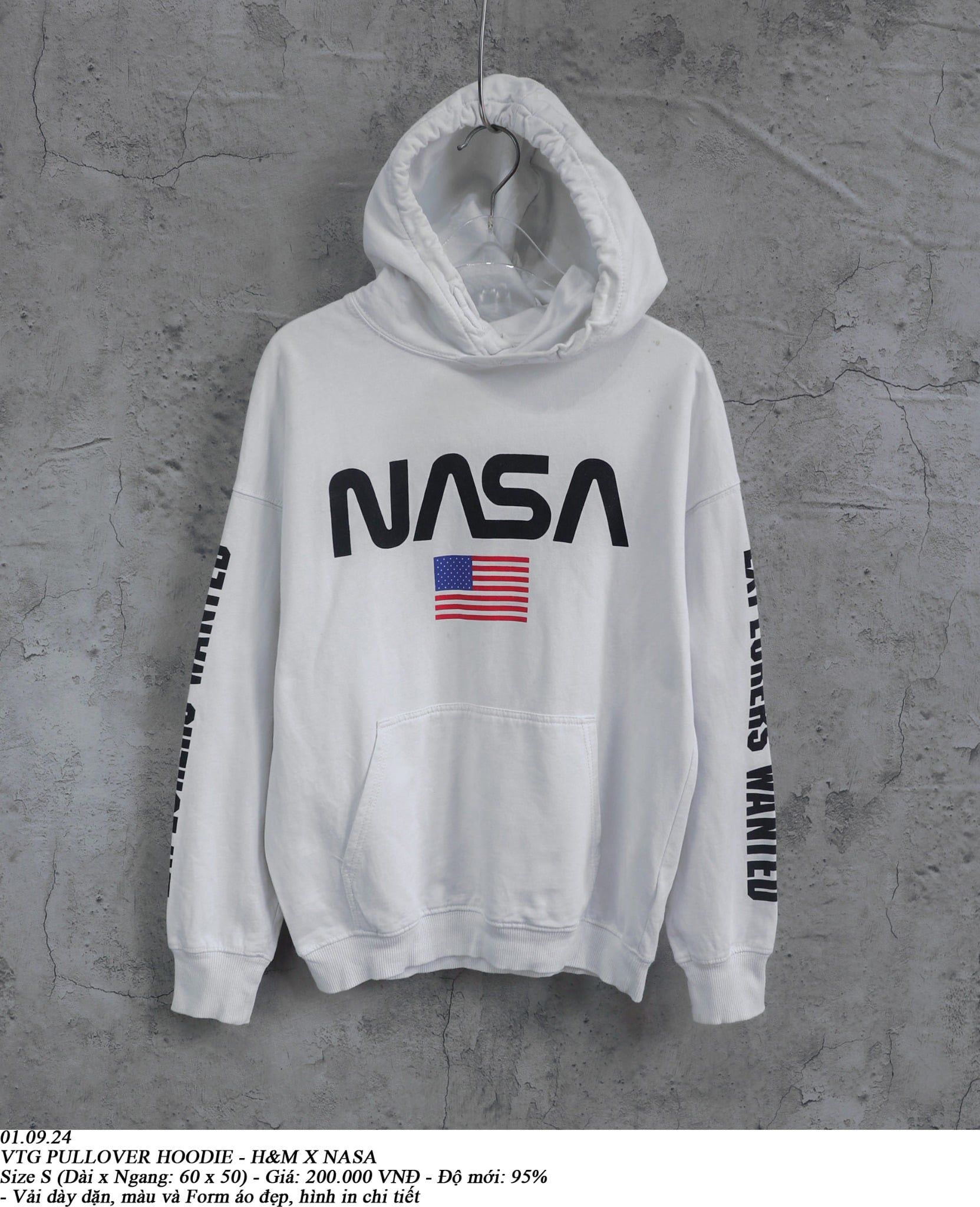  01.09.24 - VTG PULLOVER HOODIE - H&M X NASA 