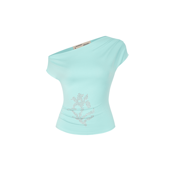 TULIP OFF SHOULDER TOP - BLUE