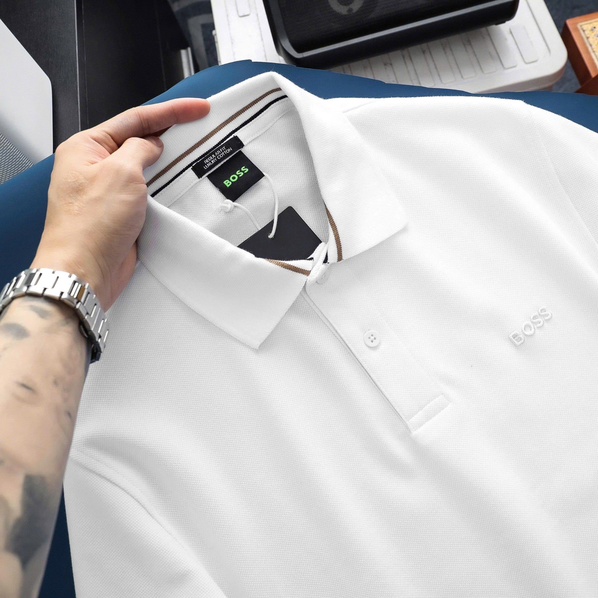  Polo BOSS Logo Thêu Basic 