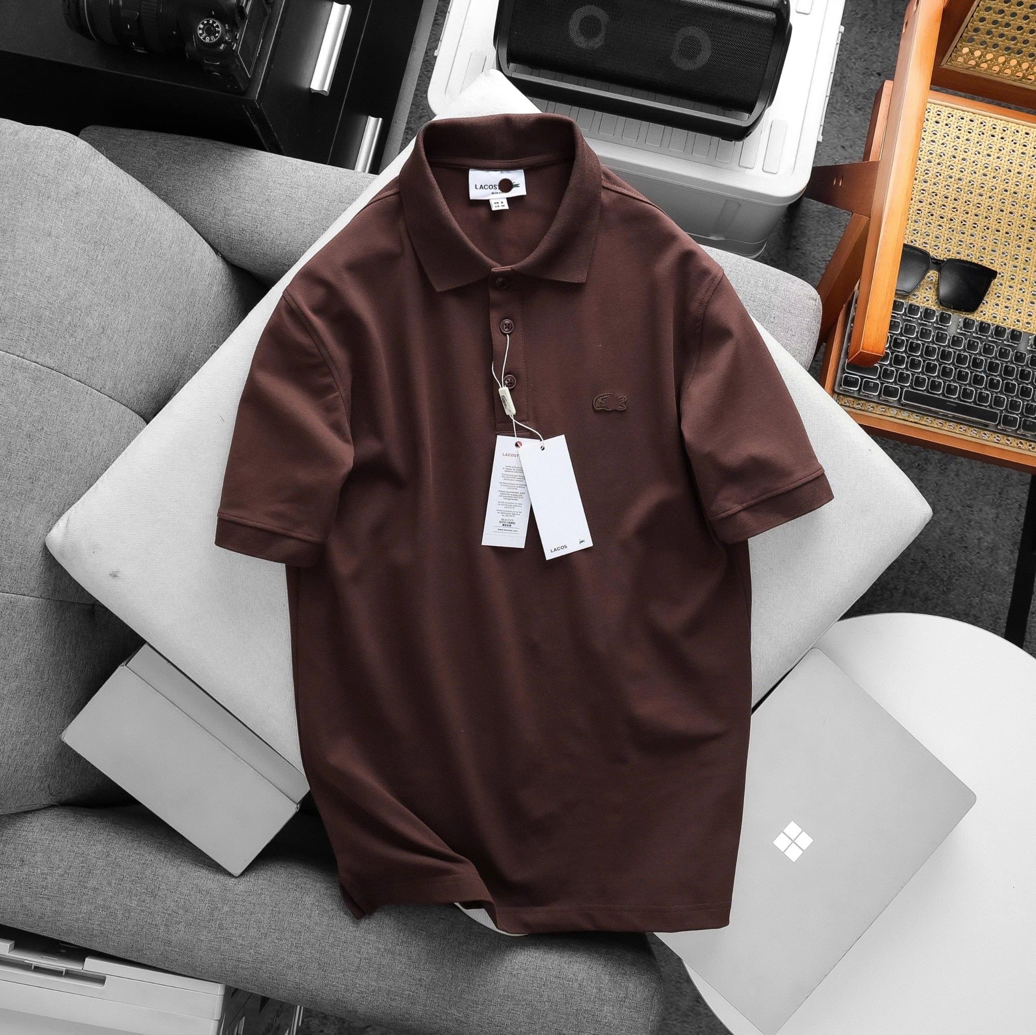  Polo LACOS.TE Logo Thêu 
