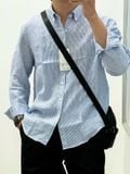  Sơmi UNDERNESS Linen Phối Sọc 