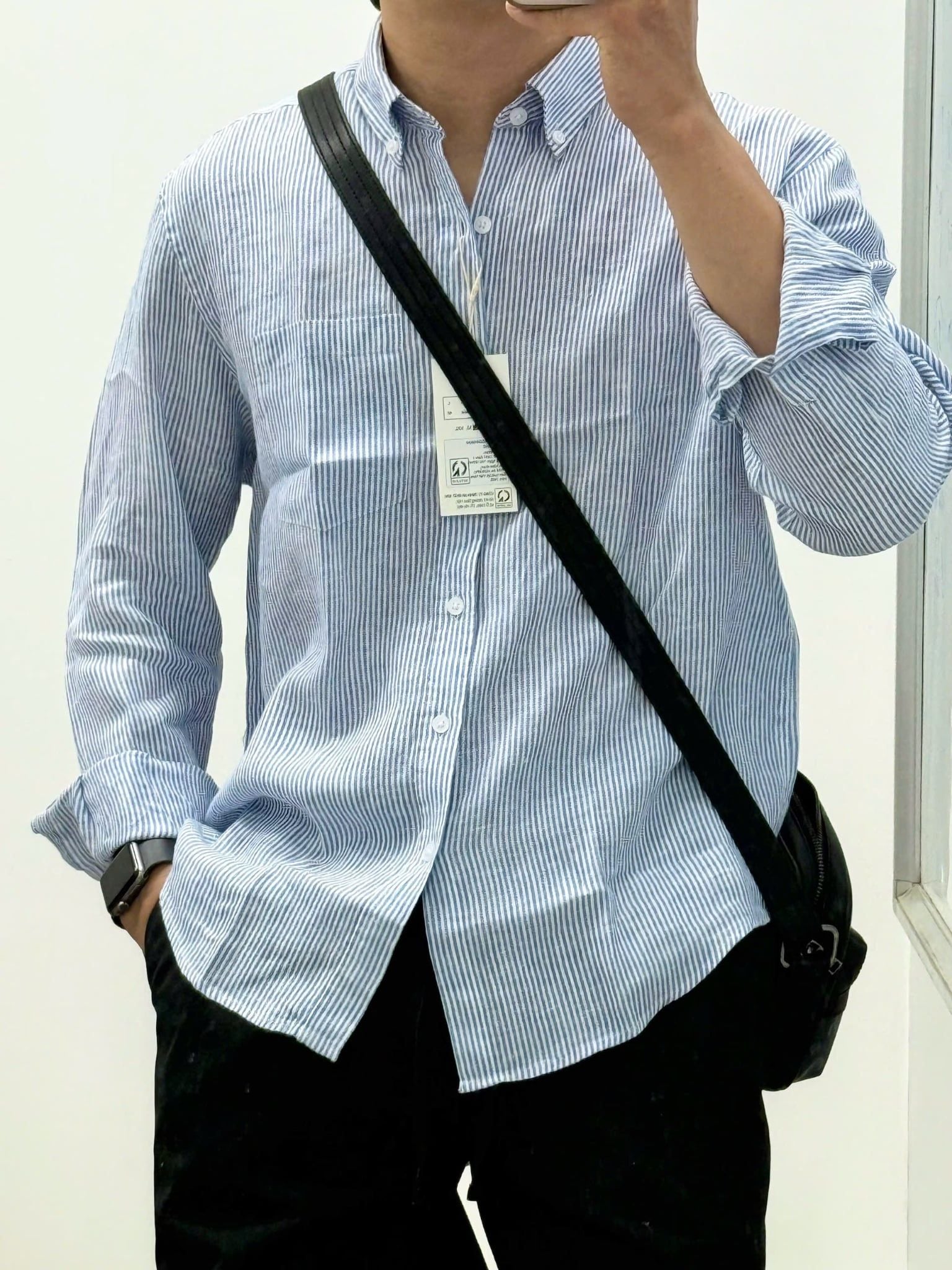  Sơmi UNDERNESS Linen Phối Sọc 