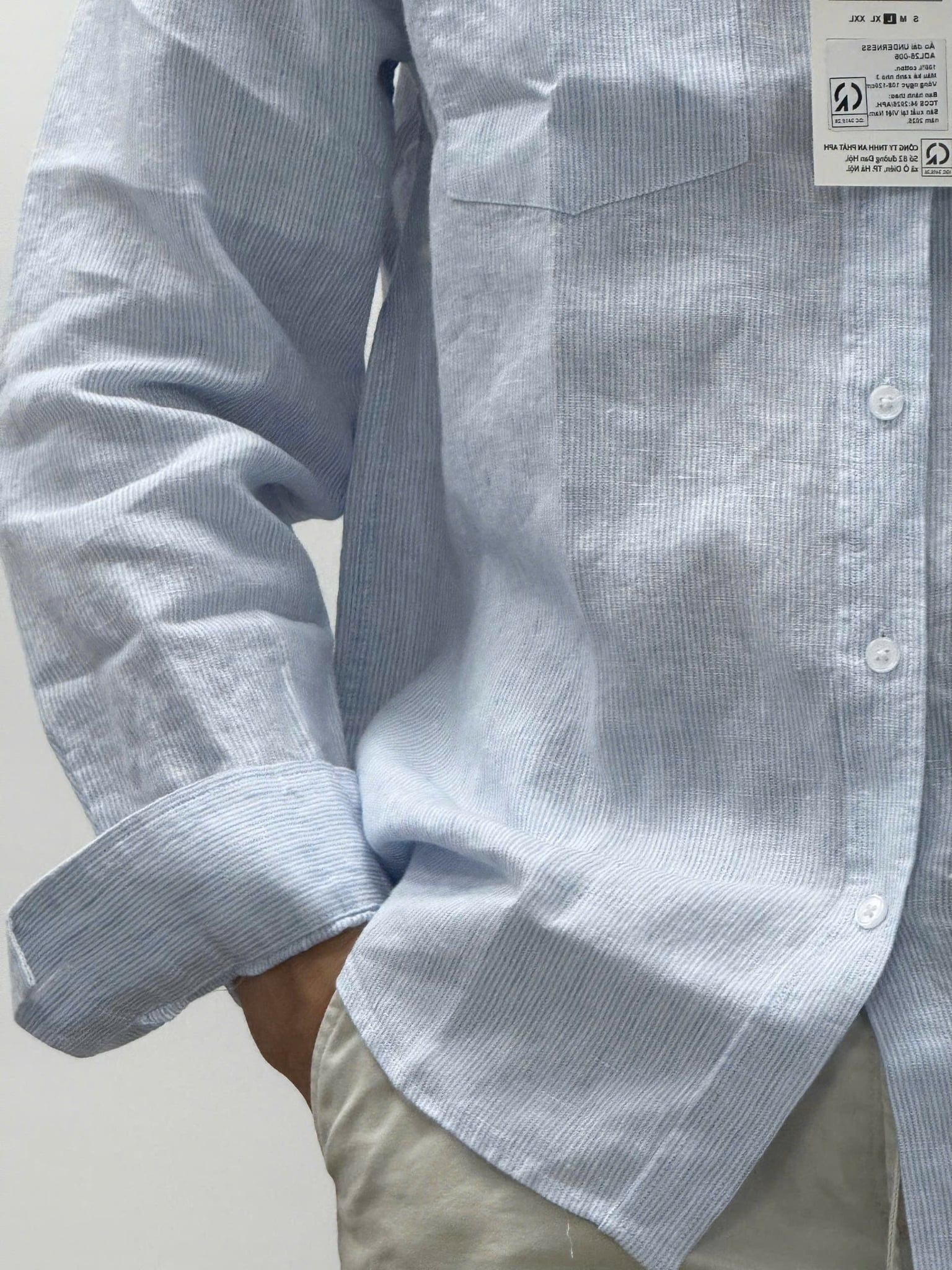  Sơmi UNDERNESS Linen Phối Sọc 