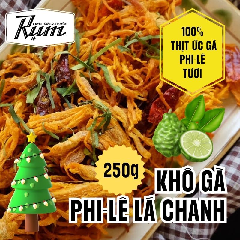 Khô gà phi lê lá chanh 250 gr