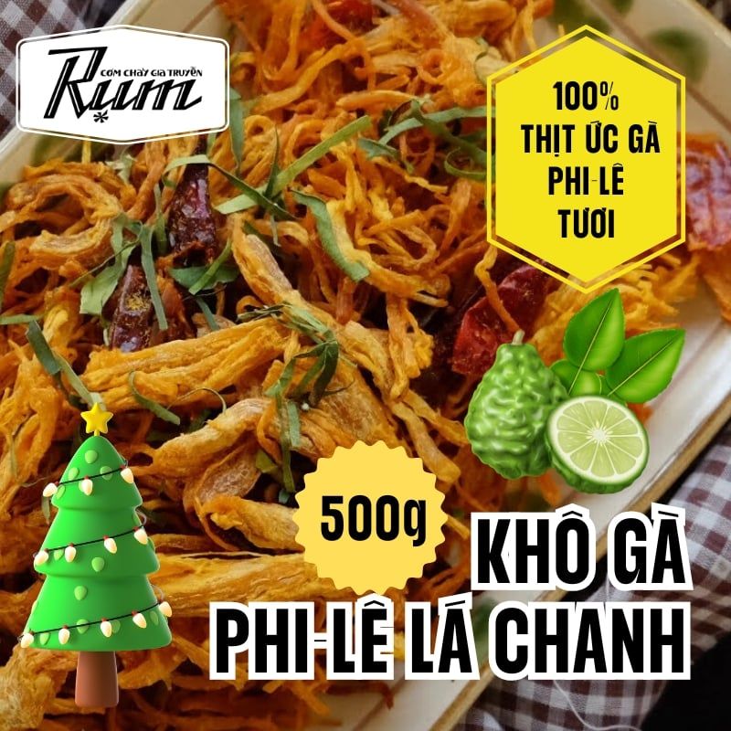 Khô gà phi lê lá chanh 500 g