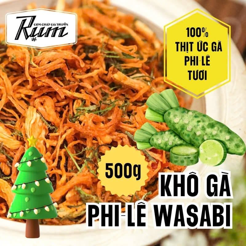 Khô gà lá chanh nồng mù tạt 500g
