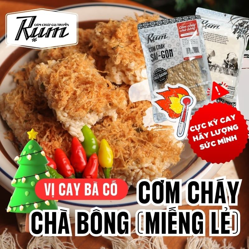 Cơm Cháy Chà Bông Cay Bà Cố 200g (Một Miếng Lẻ)