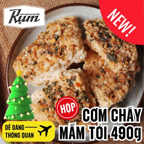  Cơm Cháy Mắm Tỏi 490g (HỘP) 