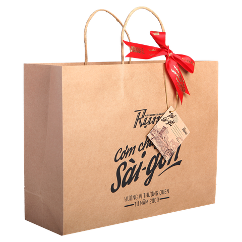 Túi Giấy Kraft VÀNG Đựng 3 Hộp 