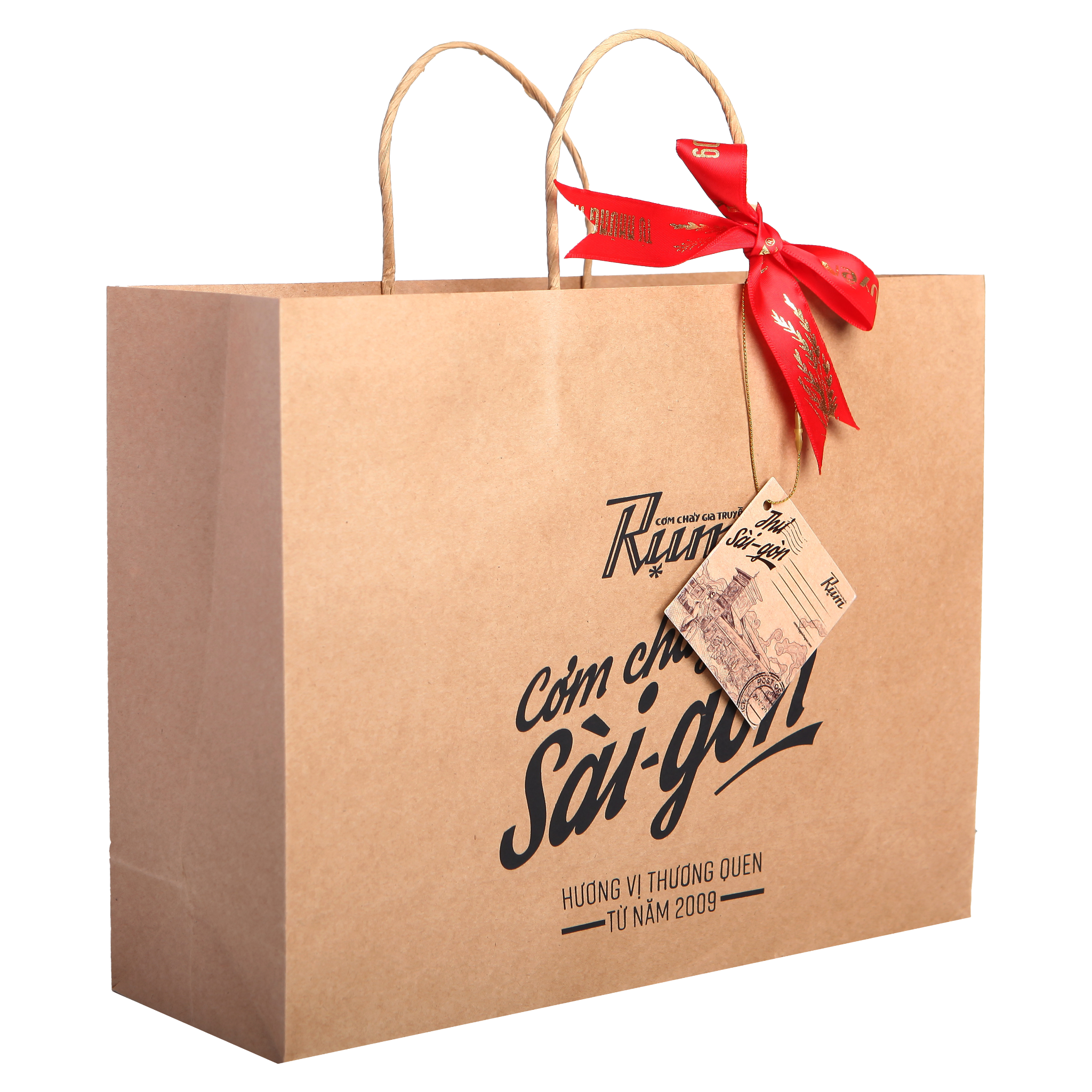 Túi Giấy Kraft VÀNG Đựng 3 Hộp