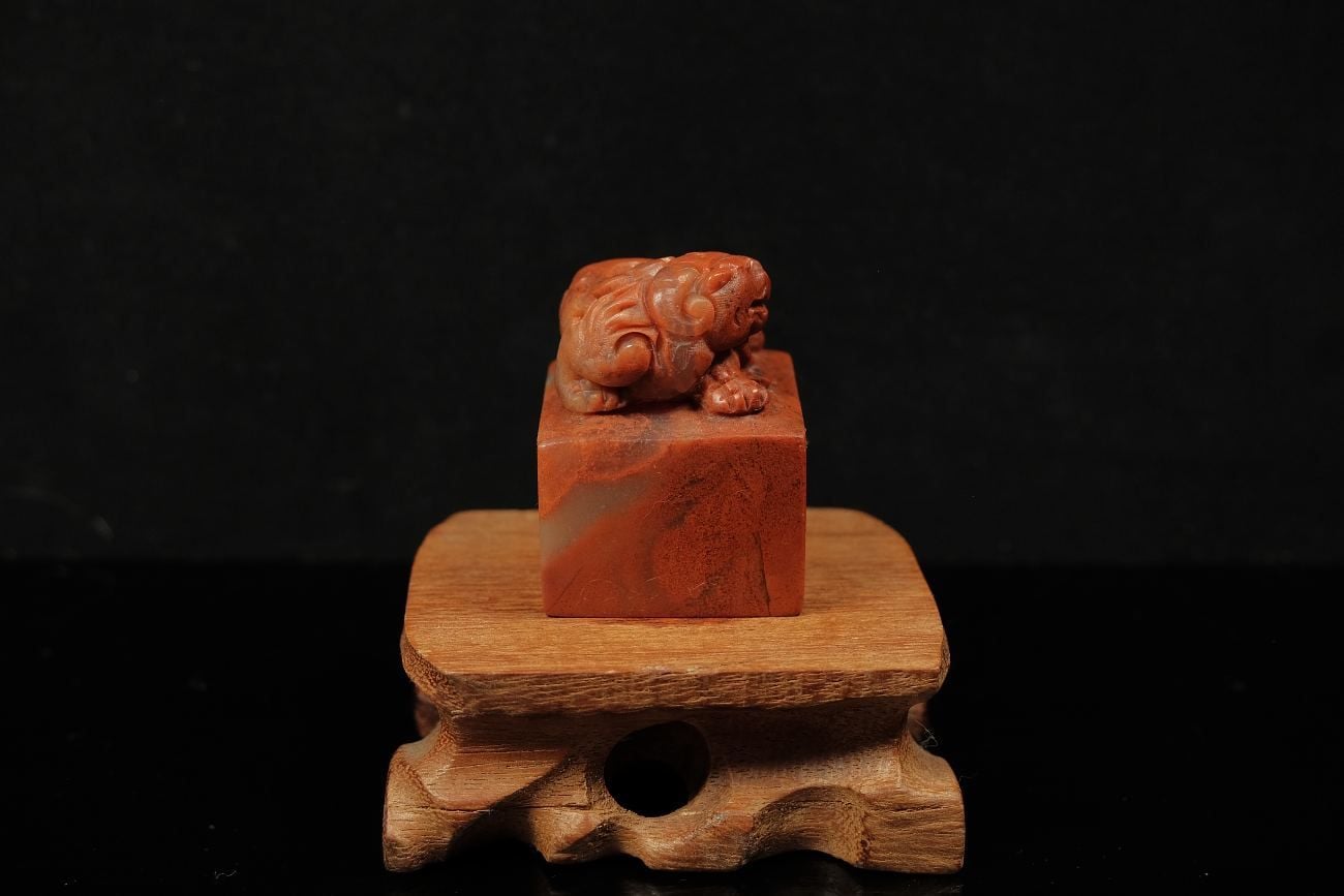 Ấn thạch Chu Sa Đông — Đá Việt Nam/ Lào 35x35x45mm (AT-00003) — ảnh 4