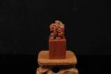 Ấn thạch Chu Sa Đông — Đá Việt Nam/ Lào 30x30x68mm (AT-00010)