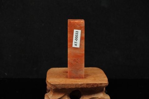 Ấn thạch Chu Sa Đông — Đá Việt Nam/ Lào 19x19x62mm (AT-00033)