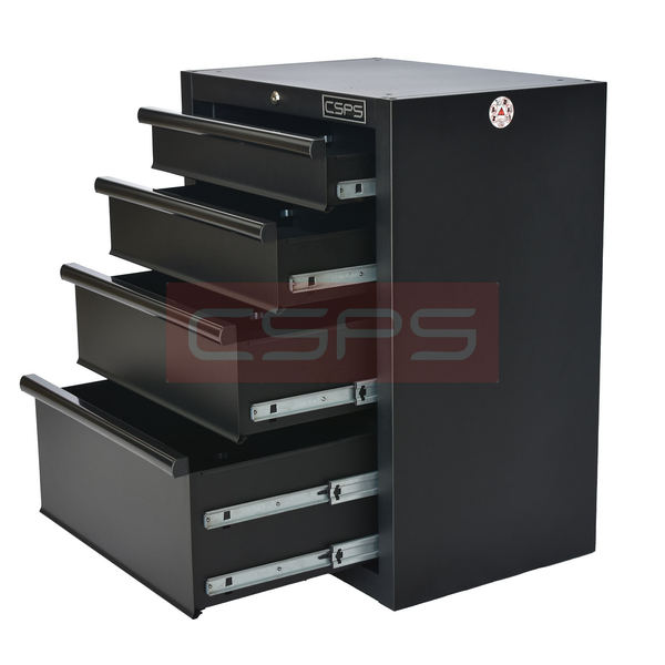 Tủ dụng cụ CSPS 61cm - 04 hộc kéo màu đen tay nắm trắng