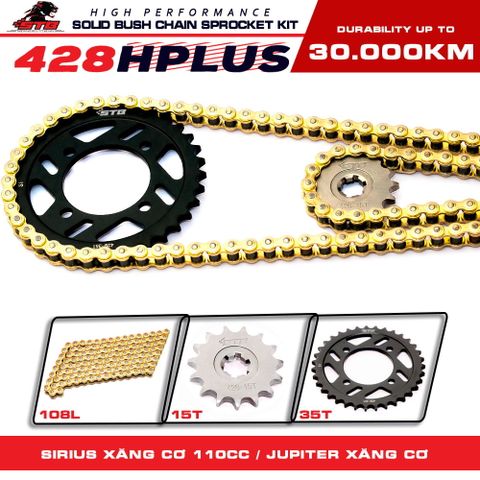 Bộ nhông sên dĩa STB cho Xe Sirius Xăng Cơ 110cc 428Hplus