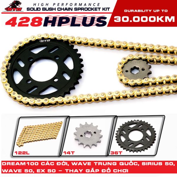 Bộ nhông sên dĩa STB cho Xe Dream 428Hplus