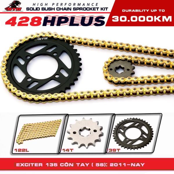 Bộ nhông sên dĩa STB cho Xe Exciter 135cc 428Hplus