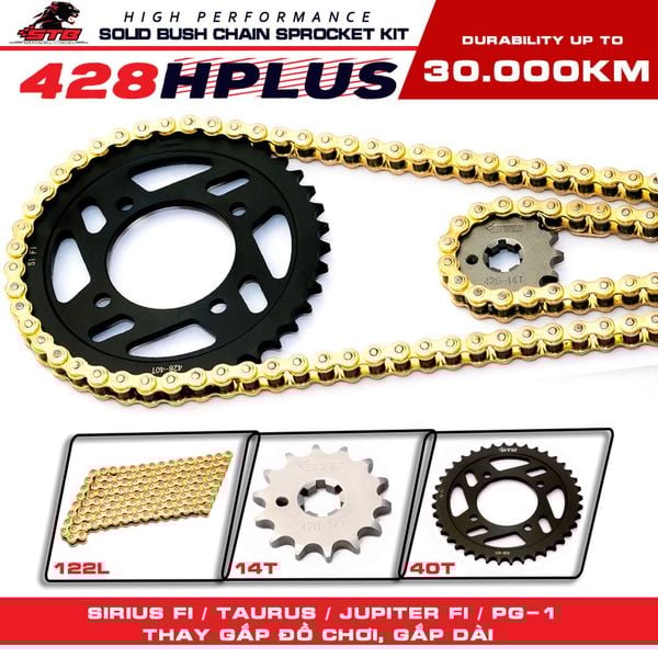 Bộ nhông sên dĩa STB cho Xe Sirius Fi 115cc 428Hplus