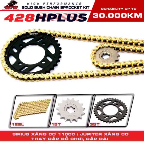 Bộ nhông sên dĩa STB cho Xe Sirius Xăng Cơ 110cc 428Hplus