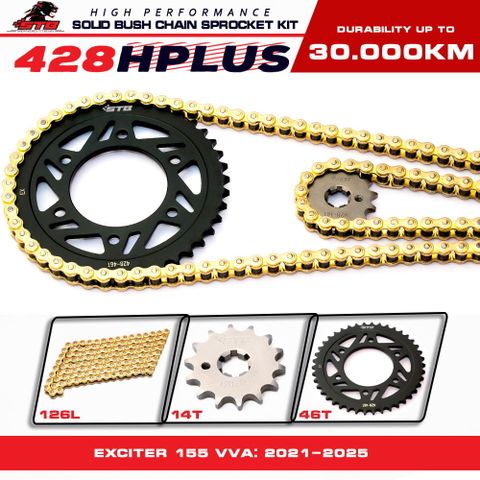 Bộ nhông sên dĩa STB cho Xe Exciter 155cc 428Hplus