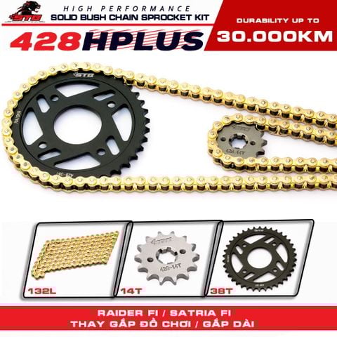 Bộ nhông sên dĩa STB cho Xe Raider Fi/ Satria Fi 150cc 428Hplus