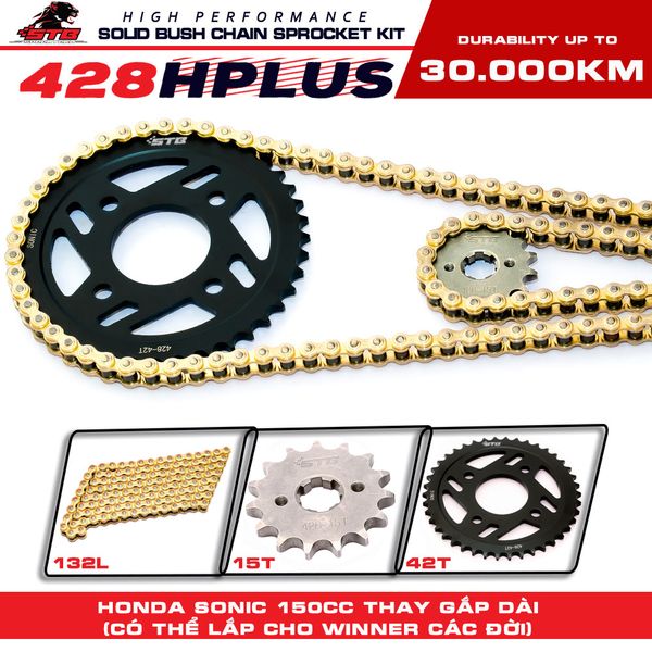 Bộ nhông sên dĩa STB cho Xe Sonic 150cc 428Hplus