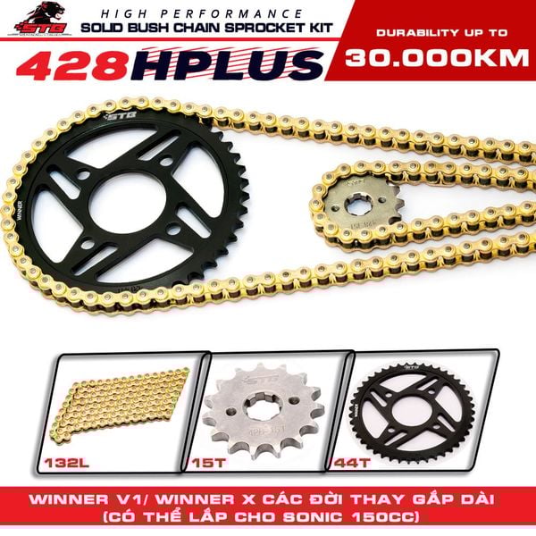 Bộ nhông sên dĩa STB cho Xe Winner Winner X 150cc 428Hplus