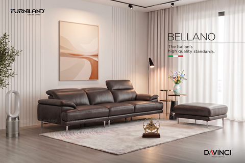 Sofa Da Thật Nhập Khẩu - Bellano Băng 4 chỗ