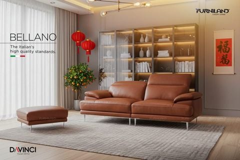 Sofa da bò nhập khẩu Ý - Bellano 3 chỗ