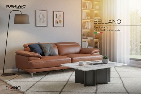 Sofa da bò nhập khẩu Ý - Bellano 3 chỗ