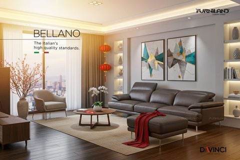 Sofa Da Thật Nhập Khẩu - Bellano Băng 4 chỗ